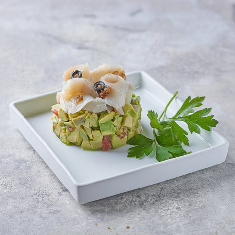 Tartar de bacalao con cítricos