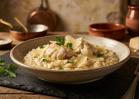 Risotto cremoso de kokotxas