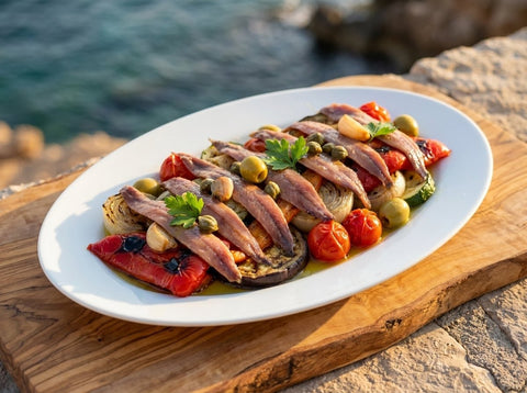 Ensalada templada con verduras asadas