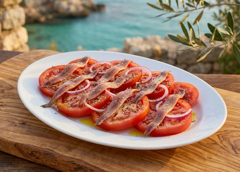 Ensalada de tomate con anchoas