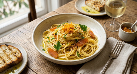 Spaghetti con Bottarga: Receta Italiana Clásica