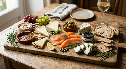 Tabla de quesos con salmón ahumado: maridajes que enamoran a tus invitados