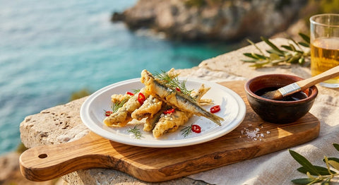 Boquerones en tempura con salsa de soja