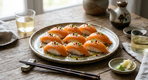 Nigiri de salmón ahumado: receta tradicional japonesa adaptada