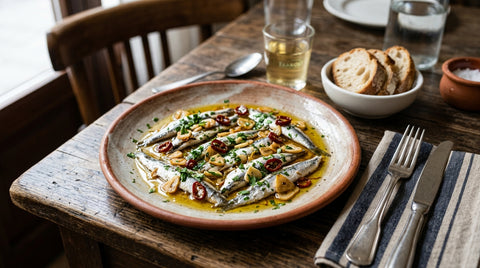Anchoas a la Bilbaína: Receta con Refrito de Ajo y Vinagre