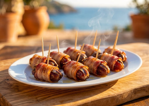 Dátiles rellenos de anchoa y bacon