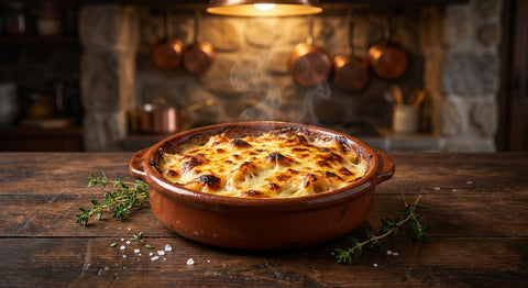Callos de bacalao gratinados con bechamel