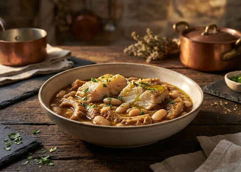 Callos de bacalao con alubias blancas