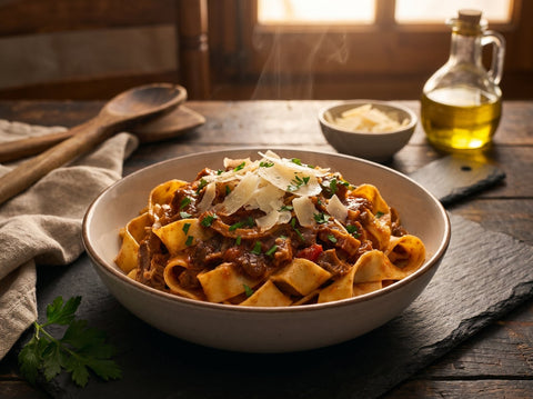 Ragú de callos de bacalao con pappardelle