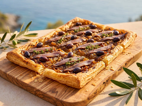 Tarta de hojaldre con anchoas