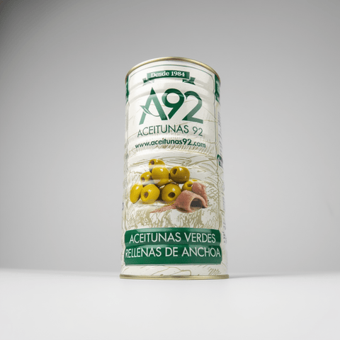 Aceitunas Verdes Rellenas en su envase original listo para enviar