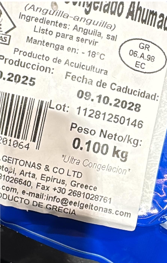 Anguila ahumada en filetes premium Geitonas 2