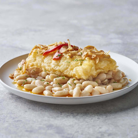 Morro de bacalao a la llauna con alubias y ajo perejil – Prepared Meals & Entrées | Bacalalo gourmet