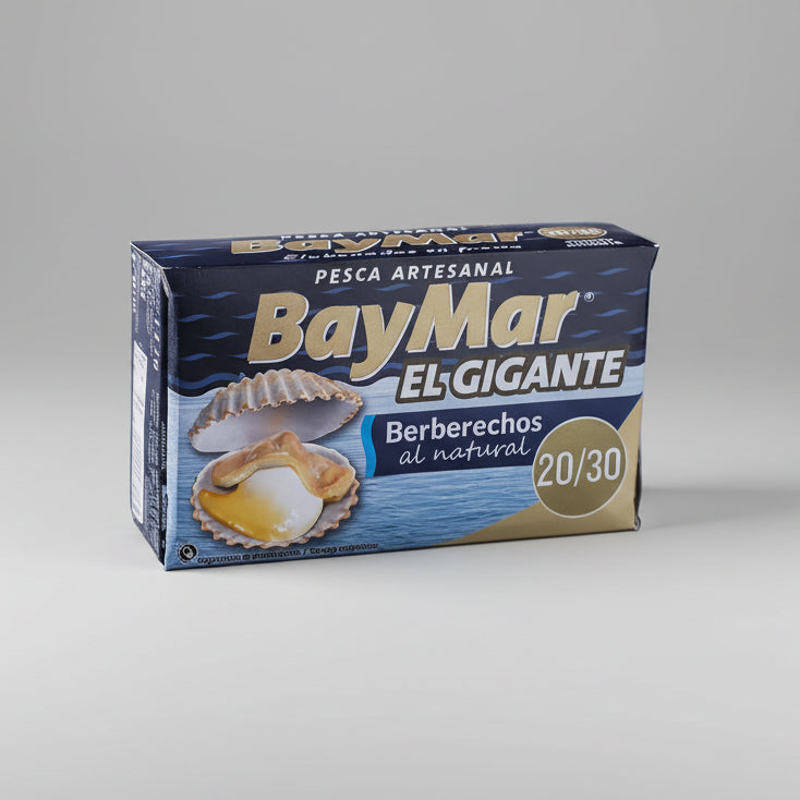 Berberechos al Natural El Gigante en su envase original listo para enviar