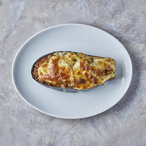 Berenjena rellena de atún con bechamel y queso gratinado al horno – Prepared Meals & Entrées | Bacalalo gourmet