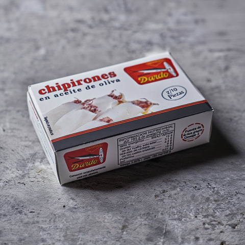 Chipirones Rellenos en Aceite de Oliva Dardo 8/10 uds – Bacalalo