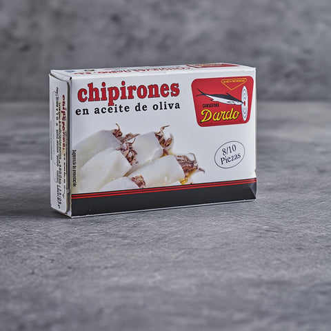 Chipirones Rellenos en Aceite de Oliva Dardo 8/10 uds – Bacalalo