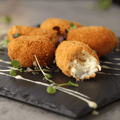 Croquetas de Bacalao Desalado Crudas - vista cercana del producto