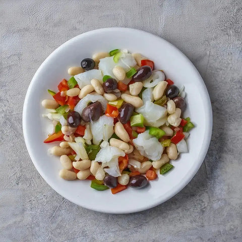 Empedrat catalán con bacalao esqueixat y verduras frescas – Prepared Appetizers & Side Dishes | Bacalalo gourmet