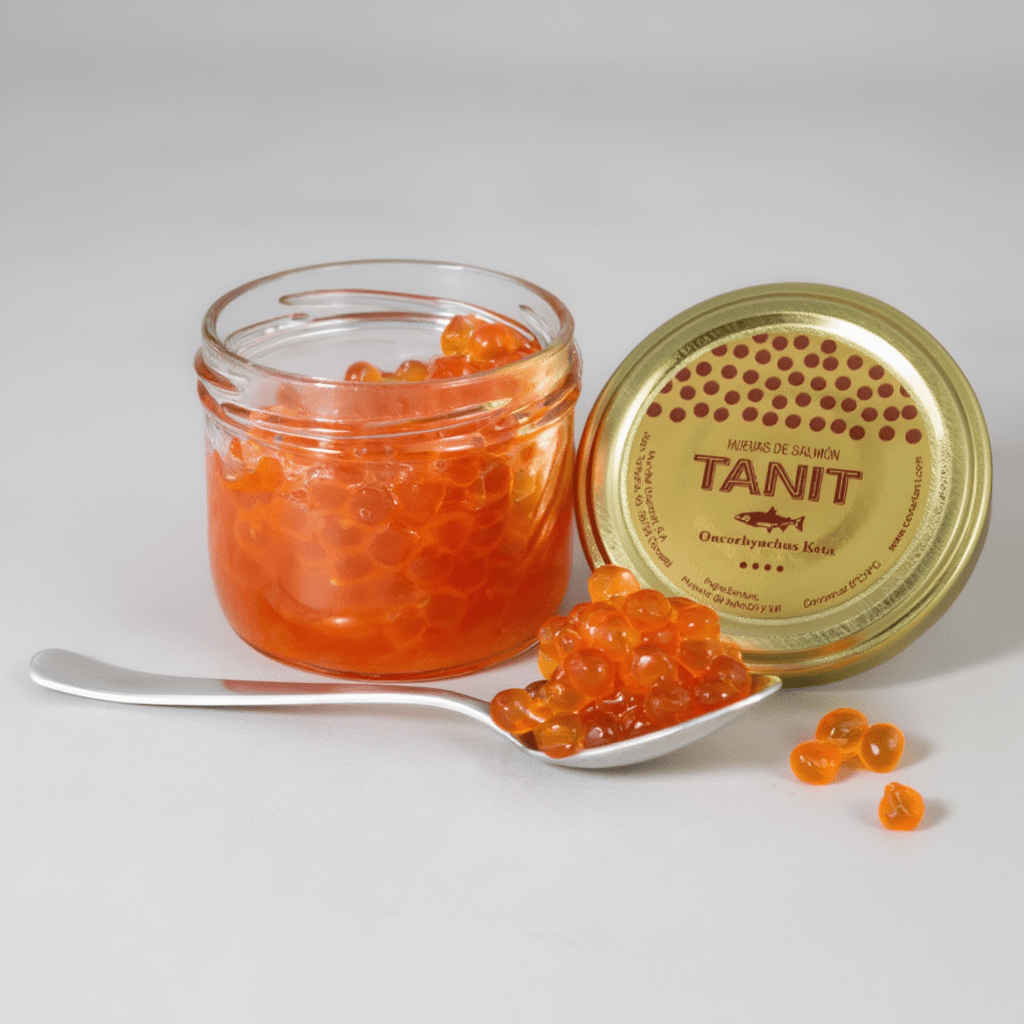 Huevas de Salmón TANIT Keta Premium, perfecto para brunch, canapés y sushi