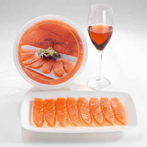 Lomo de Salmón Ahumado en Aceite de Bacalalo, ideal como entrante o en ensaladas