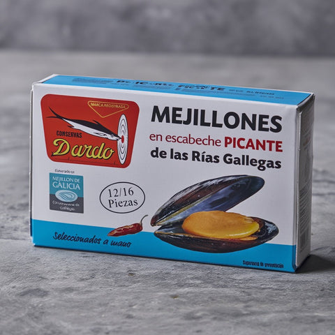 Mejillones en escabeche picante 12/16 Rías Gallegas - Dardo – Bacalalo