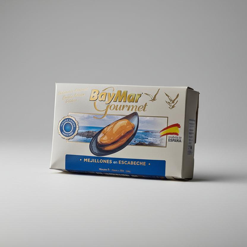 Mejillones en Escabeche Tamaño Grande Bacalalo, sabor a mar auténtico