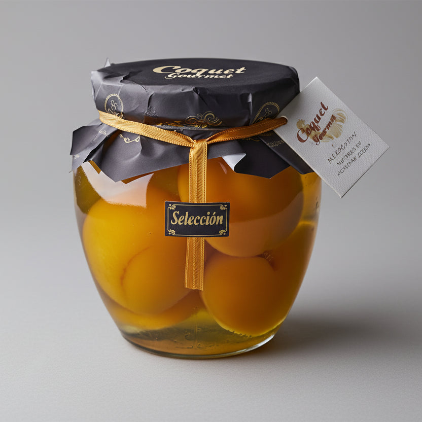 Melocotón en Mitades en Almíbar Ligero Orcio de Cristal - 1,7 kg | Coquet - ideal para preparar en casa
