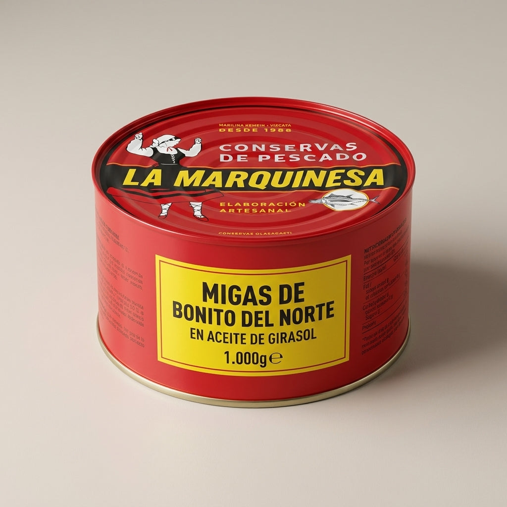 Migas de Bonito del Norte en Aceite de Girasol - 1000g | La Marquinesa