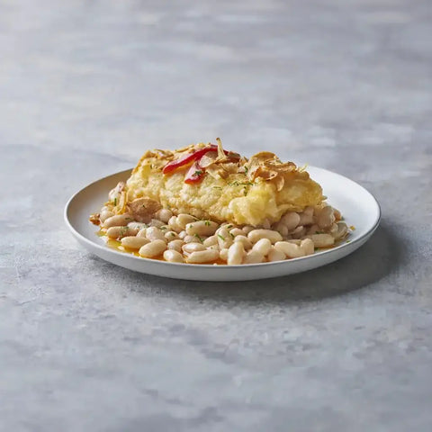 Morro de bacalao a la llauna con alubias y ajo perejil – Prepared Meals & Entrées | Bacalalo gourmet