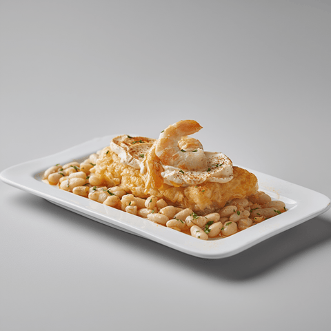 Morro de Bacalao con all i oli y judías tiernas (1ud) – 400g – Bacalalo