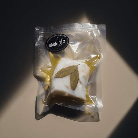 Morro de Bacalao Desalado con AOVE y Laurel (1ud) - 250g – Bacalalo