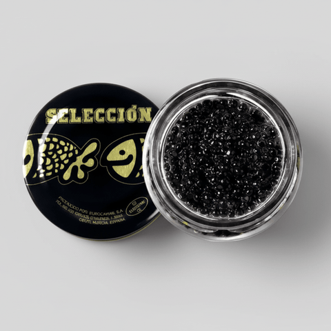 Detalle de mújol shikrán selección - hueva, granos firmes que explotan en boca