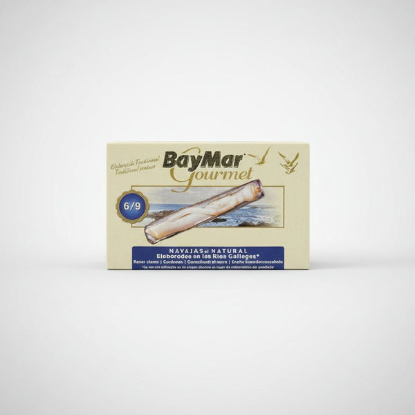 Navajas al Natural de las Rías Lata 120 ml 6/9 Piezas - 115g | BayMar Gourmet