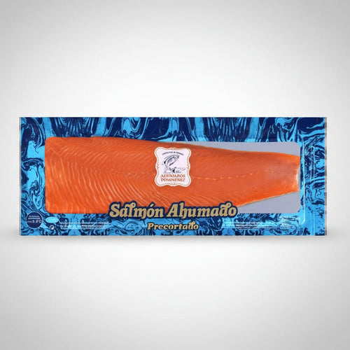 Pieza de Salmón Ahumado Loncheado Ahumado en Maderas Naturales - 1,5 kg | Ahumados Domínguez
