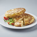 Tortilla de bacalao lista para calentar en sartén, horno o airfryer