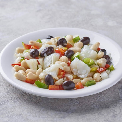 Empedrat catalán con bacalao esqueixat y verduras frescas – Prepared Appetizers & Side Dishes | Bacalalo gourmet