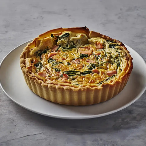 Quiche casera de salmón ahumado estilo lorraine – Pies & Tarts | Bacalalo gourmet