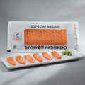 Sashimi de Salmón Ahumado Domínguez en su envase original listo para enviar